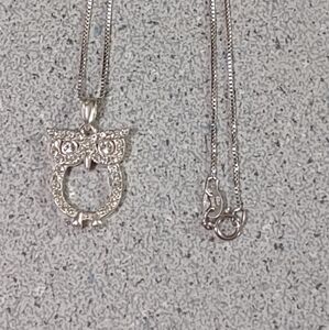 Firm Final price!*Sterling CZ Owl Necklace